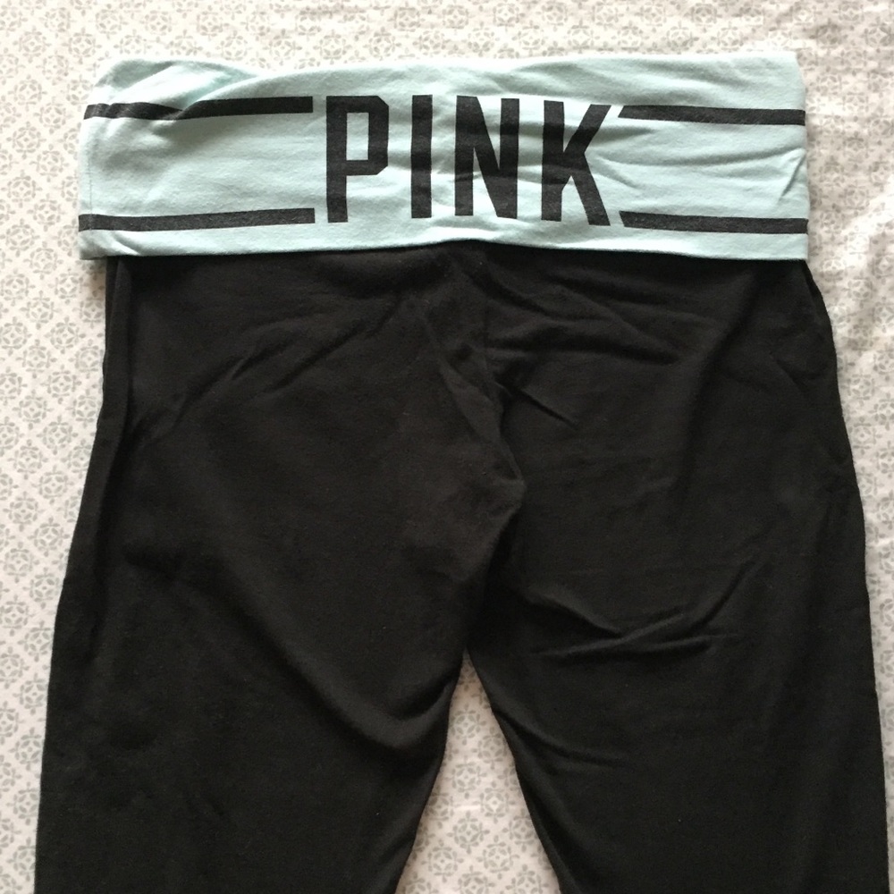 VS pink cropped yoga leggings
